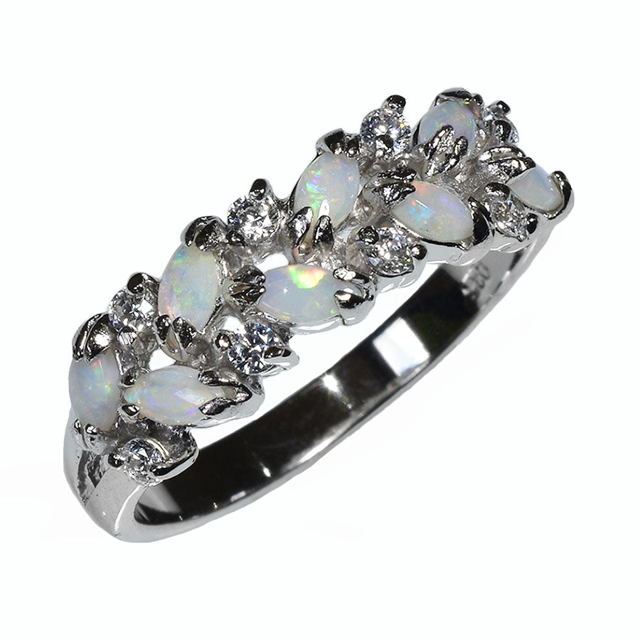 Sterling Silver Solid Light Multi-Opal Ring 20R-SR (size P/7.5)