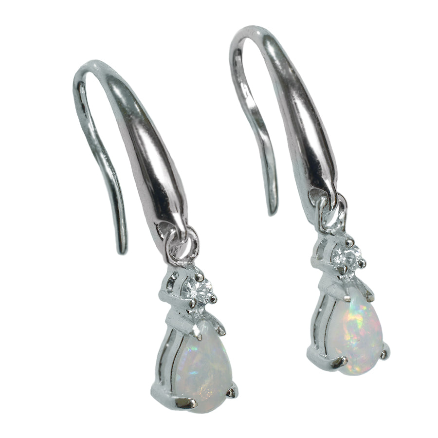Sterling Silver Solid Light Opal Earrings (24E-SR6x4D)