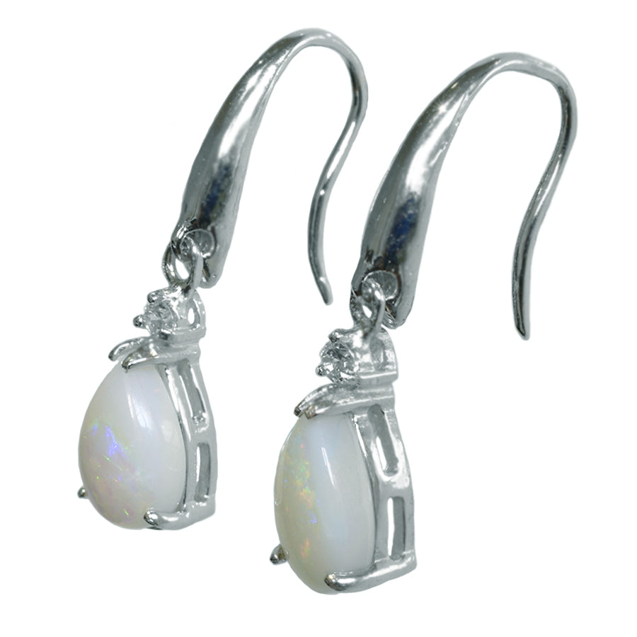 Sterling Silver Solid Light Opal Earrings (24E-SR9x6D)