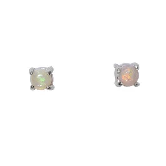 Sterling Silver Solid Light Opal Earrings (58E-SR3mm)