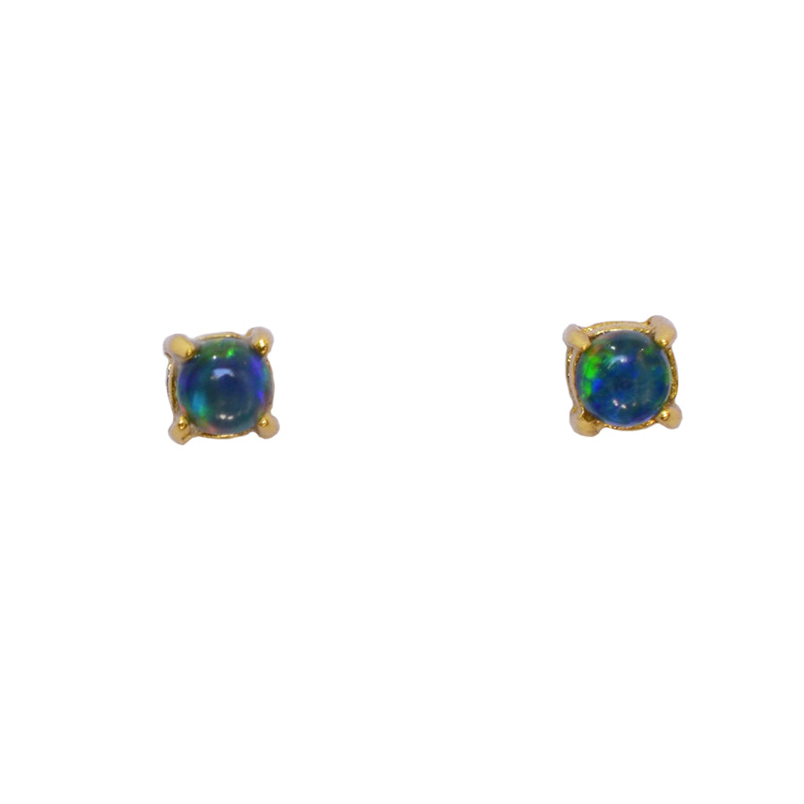 Sterling Silver Triplet Opal Earrings 18k GP (58E-TG3mm)