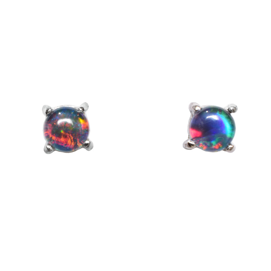 Sterling Silver Triplet Opal Earrings (58E-TR4mm)