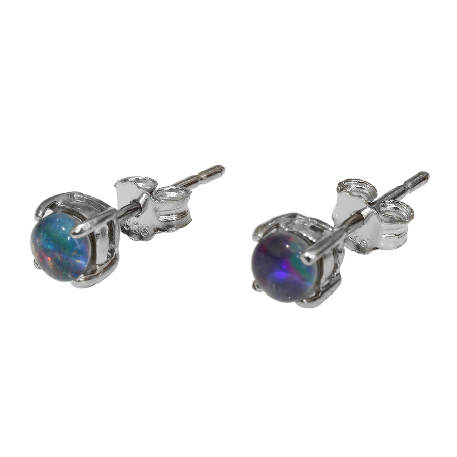 Sterling Silver Triplet Opal Earrings (58E-TR4mm)