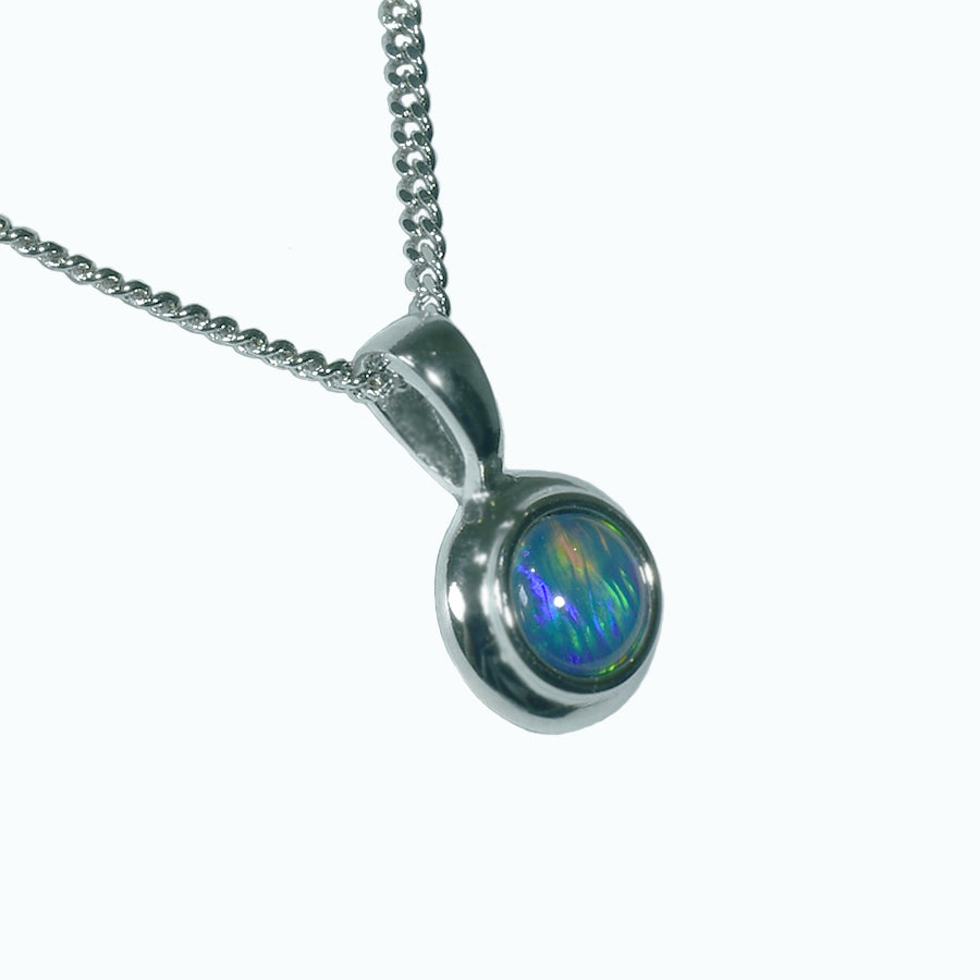 Sterling Silver Triplet Opal Necklace (5MMPZ-TR)