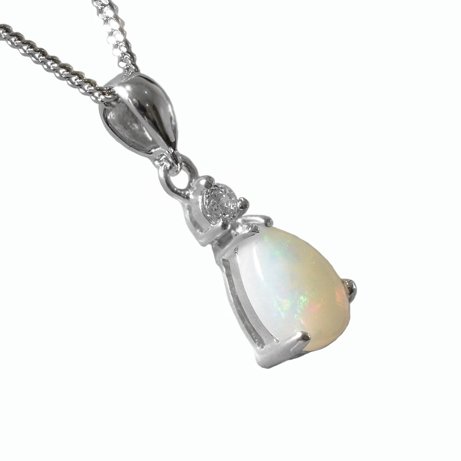 Genuine Solid Opal Sterling Silver Necklace (8P-SR10x7D)