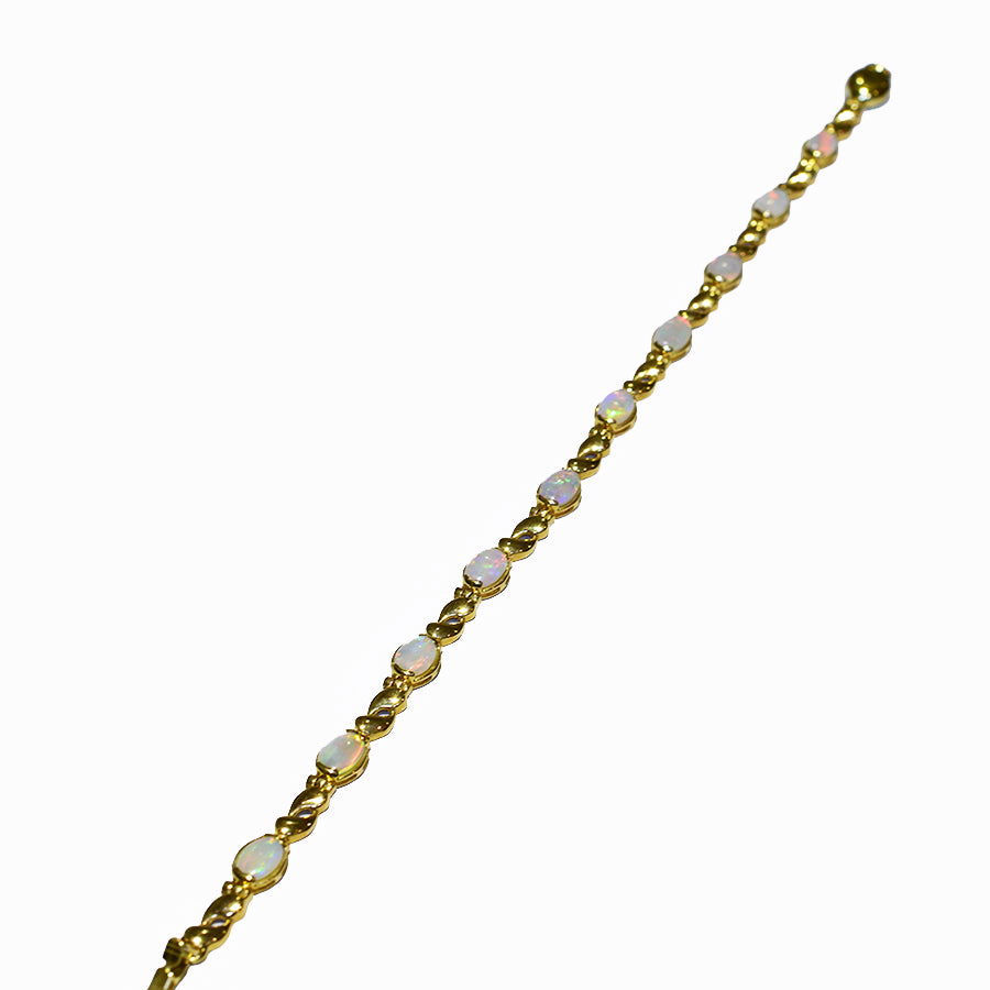 14K Yellow Gold Crystal Opal Bracelet BGSY14k-004(6x4)