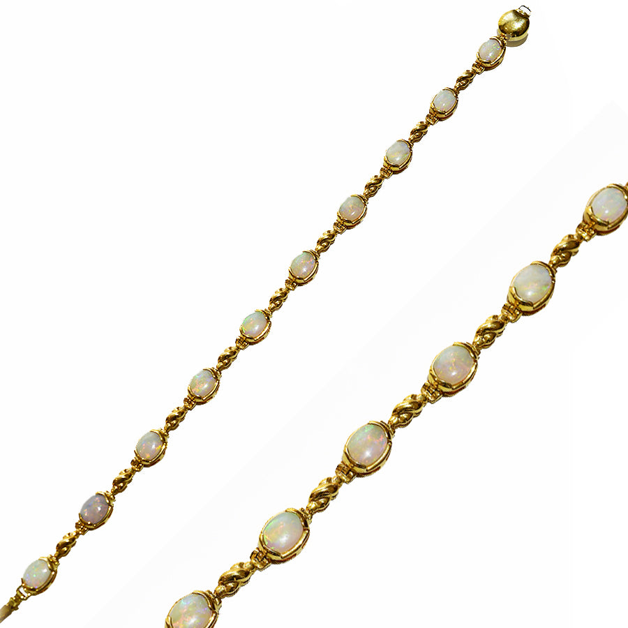 14K Yellow Gold Crystal Opal Bracelet BGSY14k-006(7x5)