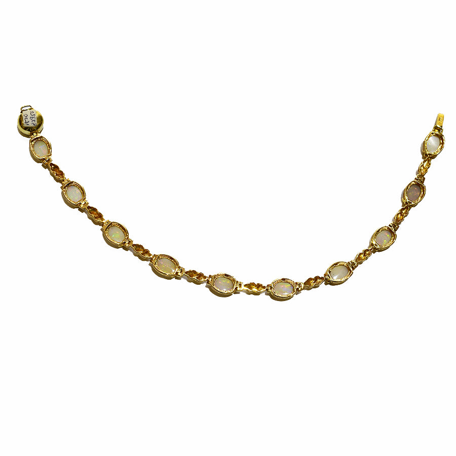14K Yellow Gold Crystal Opal Bracelet BGSY14k-006(7x5)