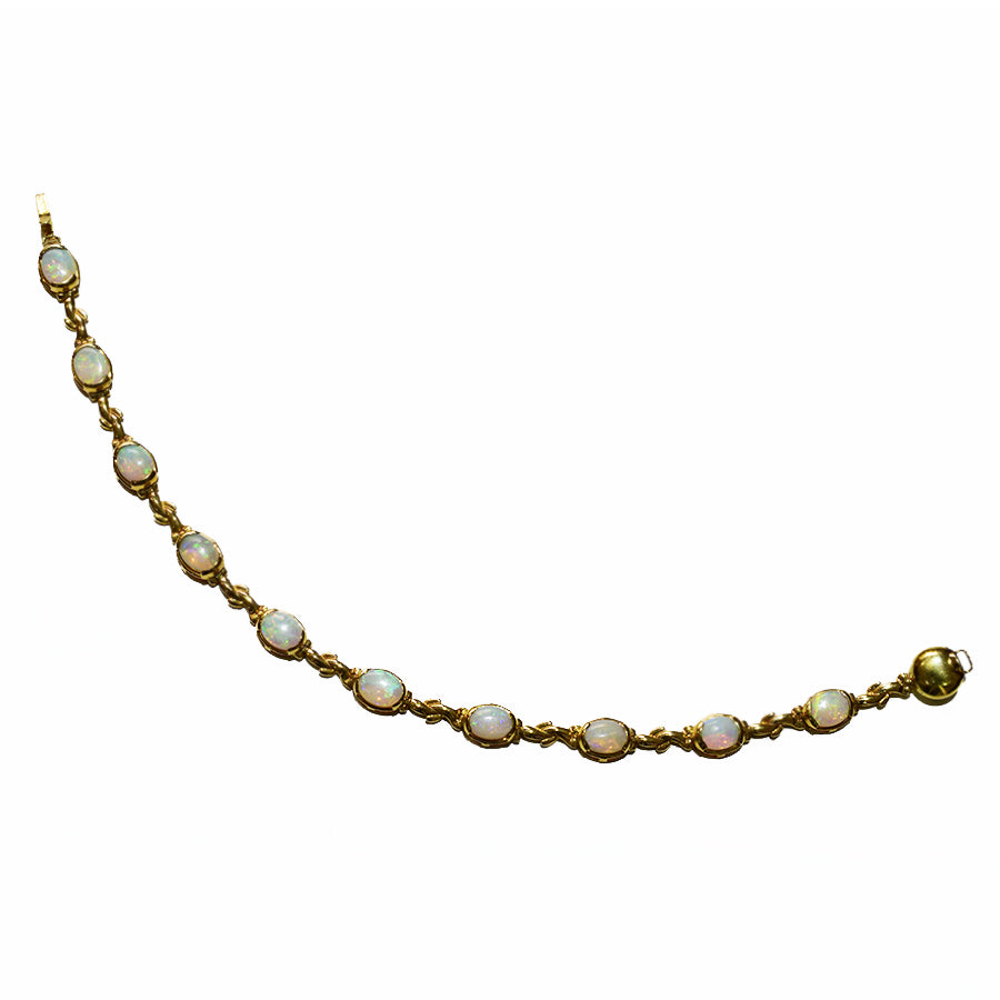 14K Yellow Gold Crystal Opal Bracelet BGSY14k-012(7x5)