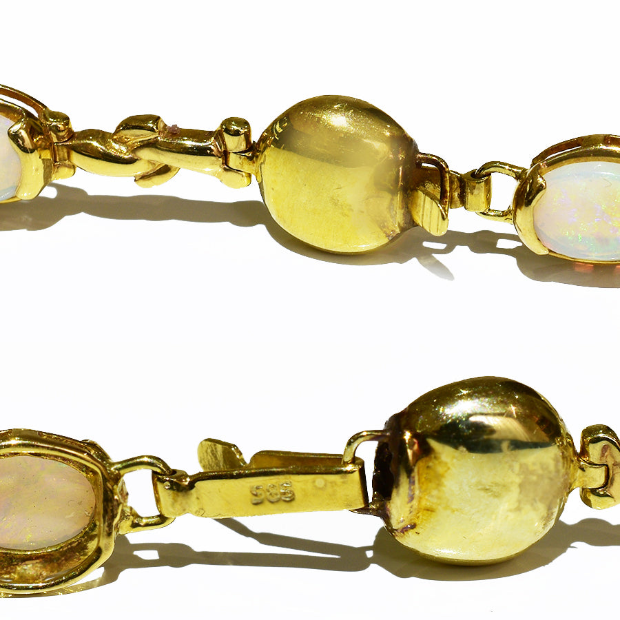 14K Yellow Gold Crystal Opal Bracelet BGSY14k-012(7x5)