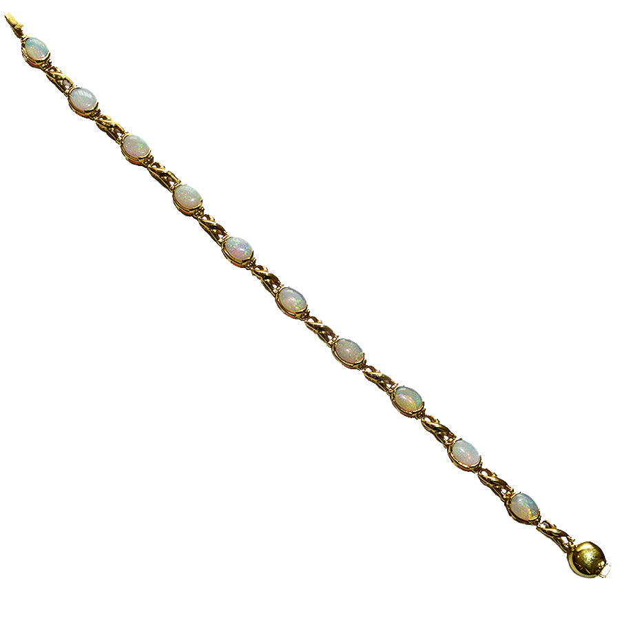 14K Yellow Gold Crystal Opal Bracelet BGSY14k-013(7x5)