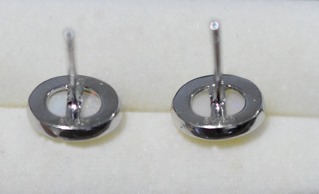 Sterling Silver Solid Light Opal Earrings OE0009SR (7x5mm)