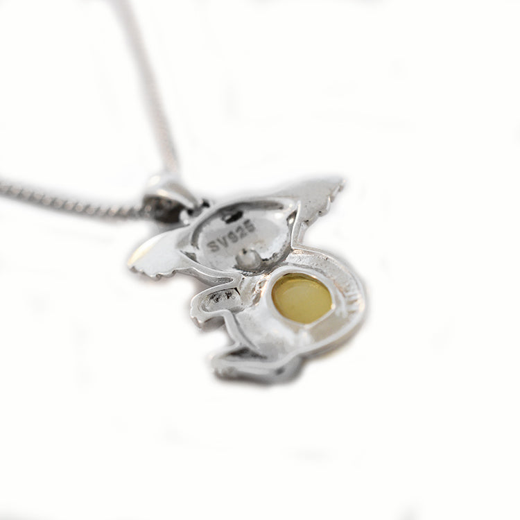 Sterling Silver Koala Solid Light Opal Necklace OP0010SR