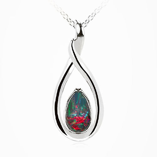 Sterling Silver Triplet Opal Necklace OP0078TR