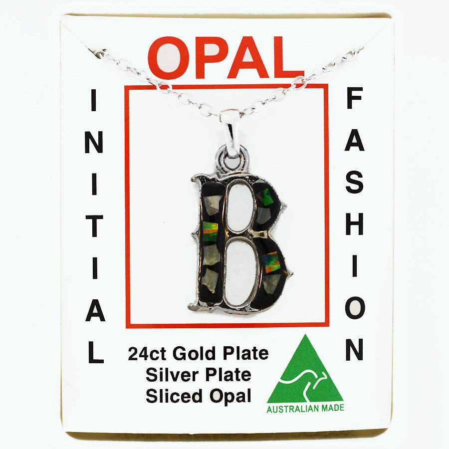 Opal Slice Necklace Silver Plated OPSP-BR