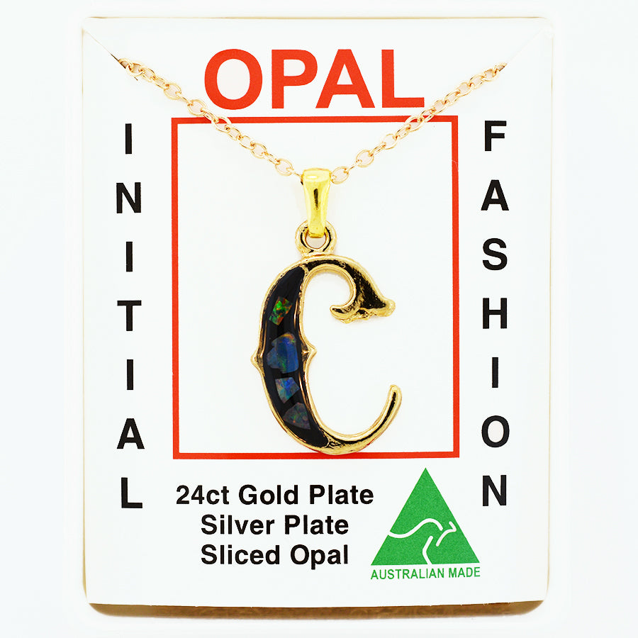 Opal Slice Necklace Yellow Gold Plated OPSP-CG