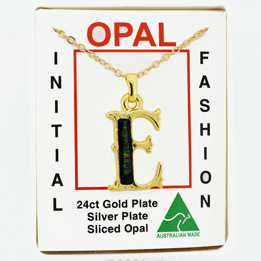 Opal Slice Necklace Yellow Gold Plated OPSP-EG