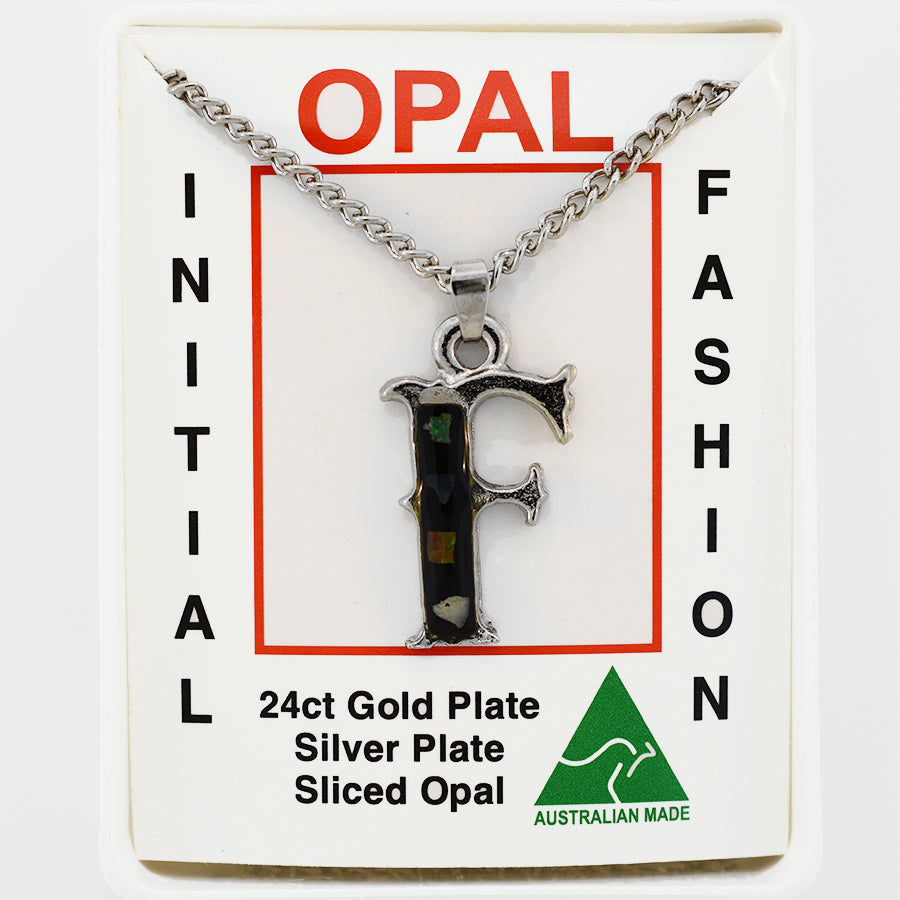 Opal Slice Necklace Silver Plated OPSP-FR