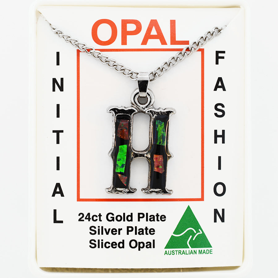 Opal Slice Necklace Silver Plated OPSP-HR