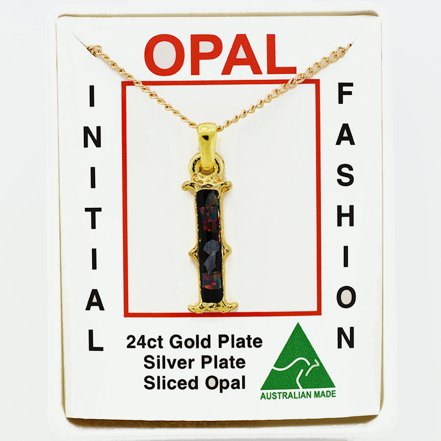 Opal Slice Necklace Yellow Gold Plated OPSP-IG