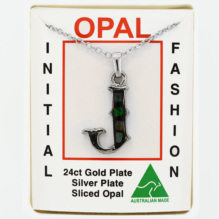 Opal Slice Necklace Silver Plated OPSP-JR