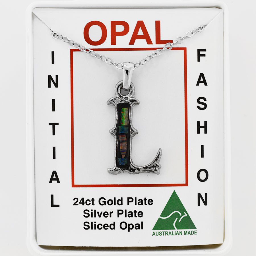 Opal Slice Necklace Silver Plated OPSP-LR