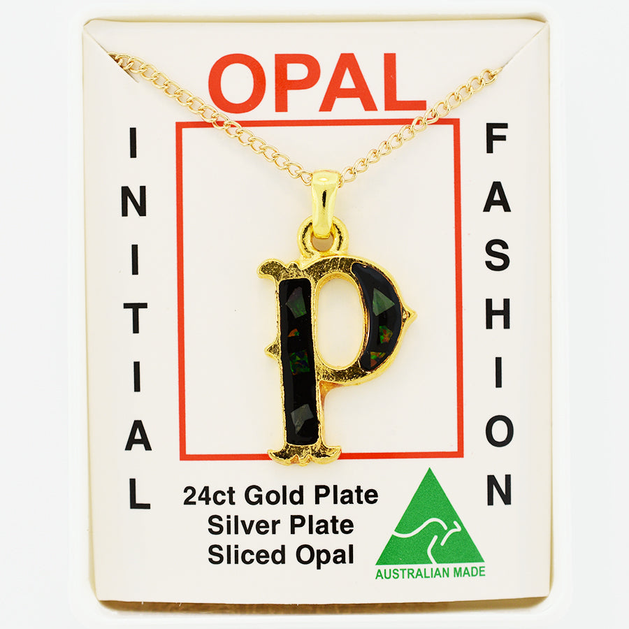 Opal Slice Necklace Yellow Gold Plated OPSP-PG
