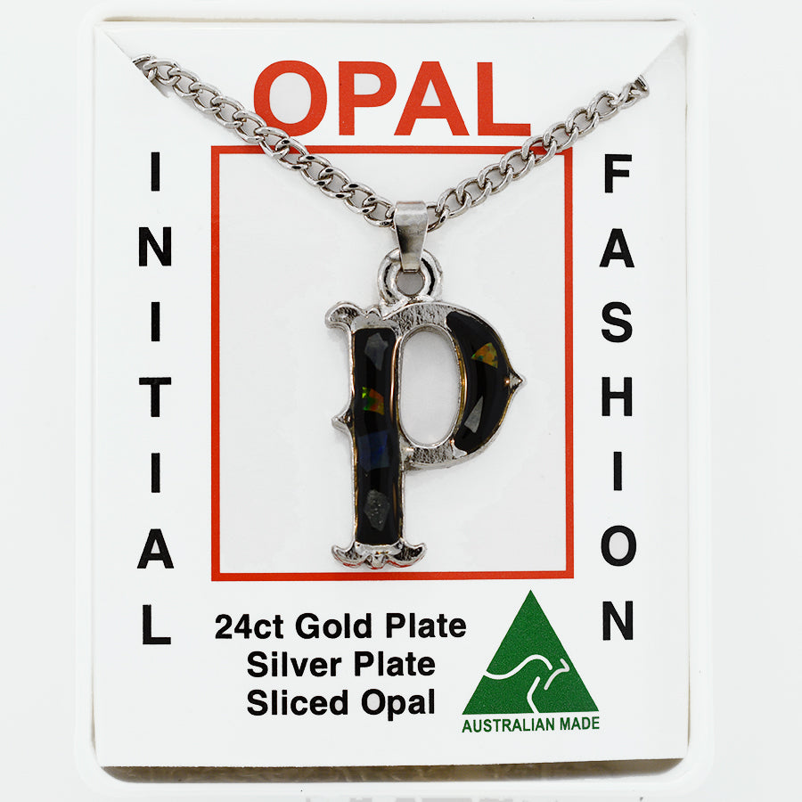 Opal Slice Necklace Silver Plated OPSP-PR