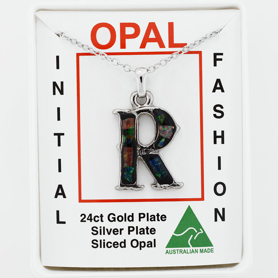 Opal Slice Necklace Silver Plated OPSP-RR