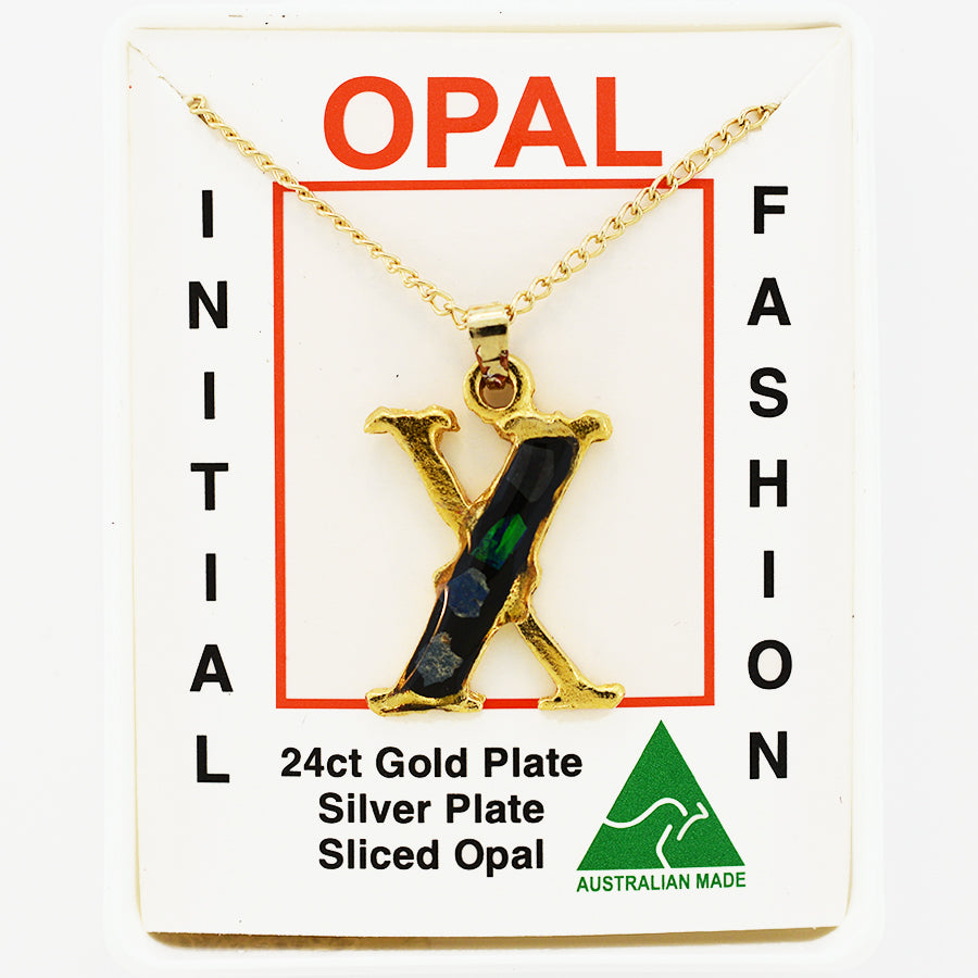 Opal Slice Necklace Yellow Gold Plated OPSP-XG