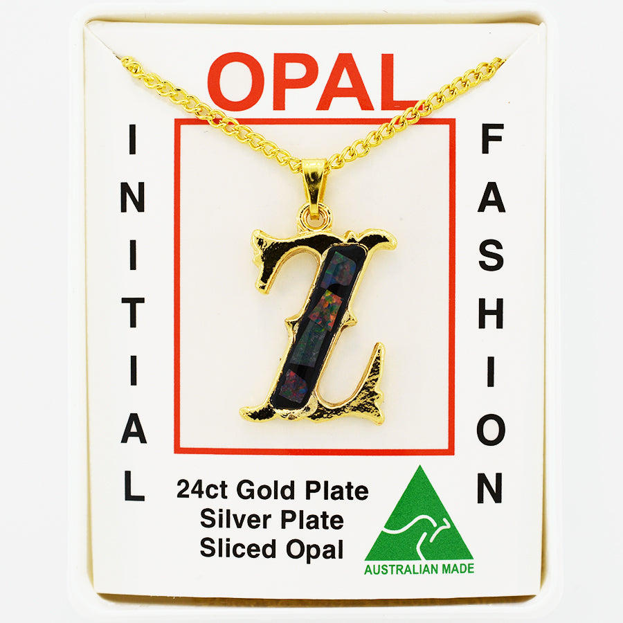 Opal Slice Necklace Yellow Gold Plated OPSP-ZG