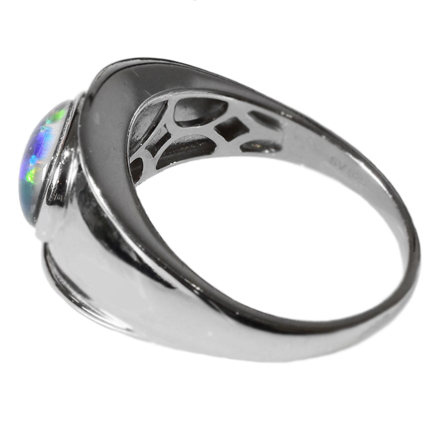 Unisex Black Triplet STERLING SILVER RING OR0018TR1 (SIZE T/10)